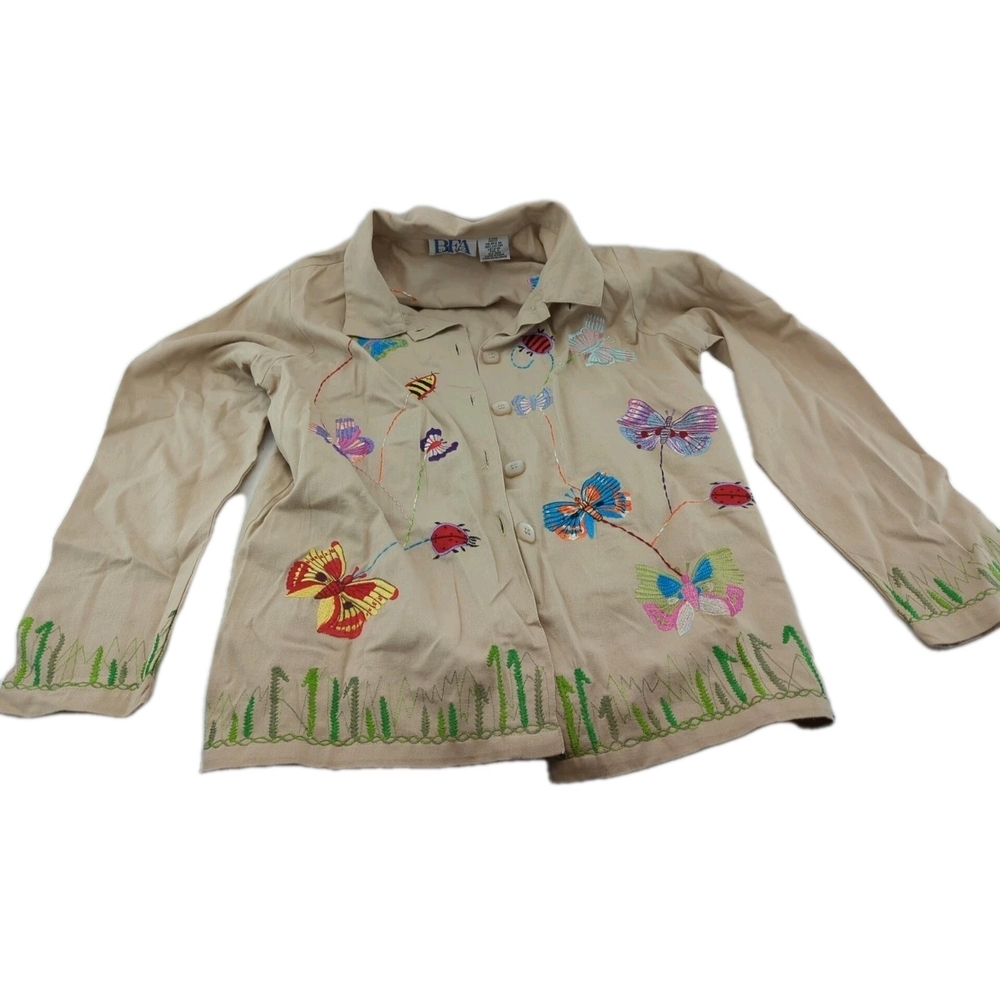 Bfa Classics Size Small Hand Stitched Butterfly Decorated Shirt One Of A Kind